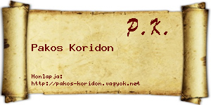 Pakos Koridon névjegykártya